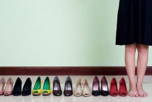 travel nurse deciding what shoes to wear