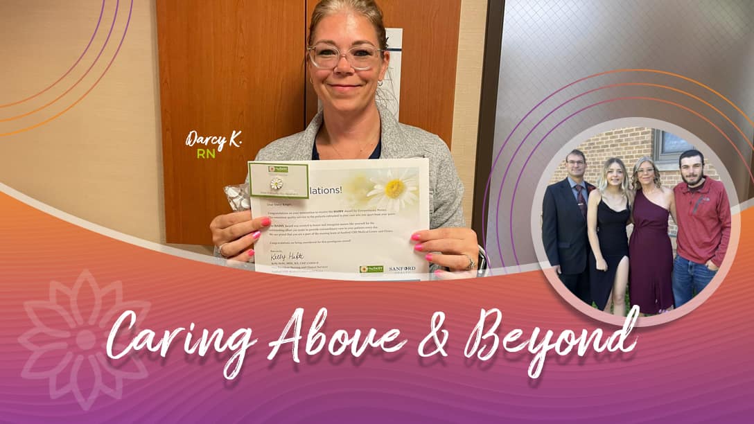 Article cover photo, Darcy Kreger holding up first Daisy Award win